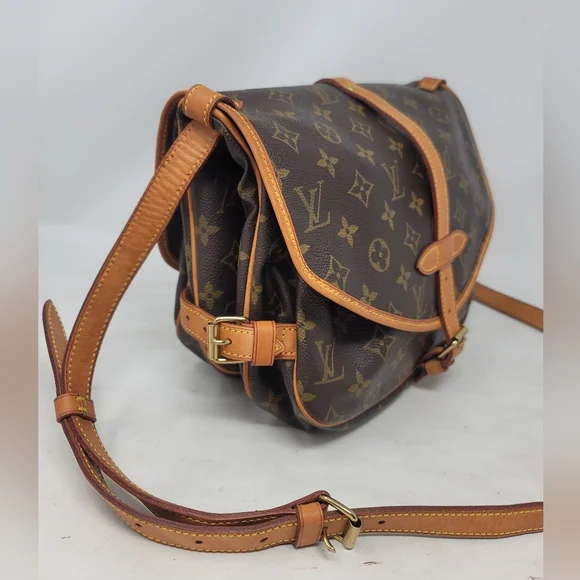Louis Vuitton Saumur 30 Monogram Canvas Shoulder Crossbody Hand Bag Vintage Auth - Picture 2 of 13